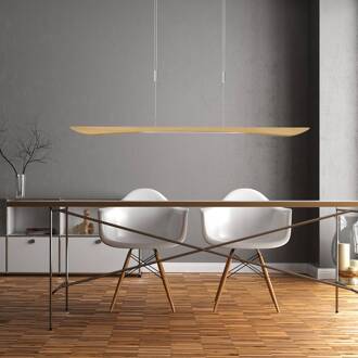 LED hanglamp Hiba, eiken natuur, lengte 148 cm eiken naturel, nikkel mat