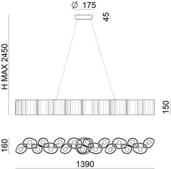 LED hanglamp Honey, dimbaar, 139 cm lang wit