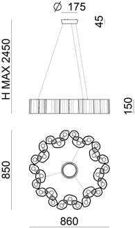 LED hanglamp Honey, dimbaar, rond, 86 cm wit