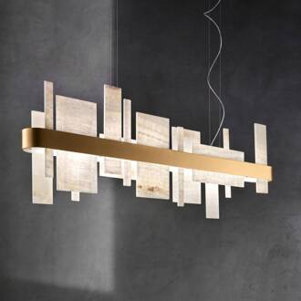 LED hanglamp Honicé S100, lengte 100 cm goud, crème
