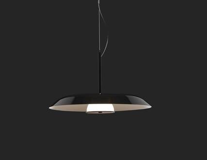 LED hanglamp Iride, Ø 55 cm, zwart, metaal, glas