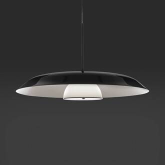 LED hanglamp Iride, Ø 85 cm, zwart, metaal, glas