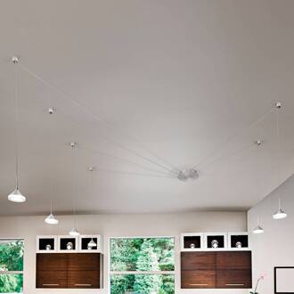 LED hanglamp Isabella, 6-lamps, alu gesatineerd aluminium