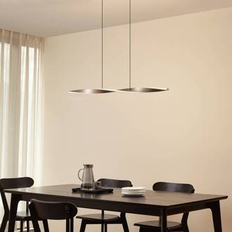 LED hanglamp Jaren, zwart/bruin, 100 cm, CCT bruin, zwart