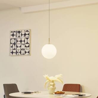 LED hanglamp Joran, 1-lamp, wit, glas opaal wit, goud, zwart