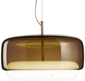 LED hanglamp Jube SP G van glas, bruin/wit