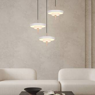 LED hanglamp Keaton, lichtgrijs, Ø 45 cm, metaal, CCT 3-lamps lichtgrijs, wit