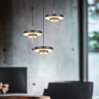 LED hanglamp Keaton, zwart/goudkleurig Ø 45 cm CCT 3-lamps. zwart, goud, wit