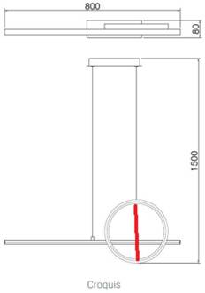 LED hanglamp Kitesurf, 2-lamps, wit