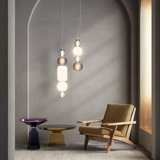 LED hanglamp Kraag chroom glas Ø 14,7 cm 3.000 K chroom, opaalwit, helder