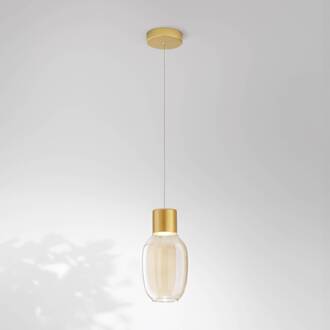 LED hanglamp Lapo, 1-lamp, cognackleurig, Ø 16cm, glas
