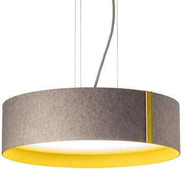 LED hanglamp LARAfelt M, Ø43cm, grijs/curry grijs, kerrie, licht hout