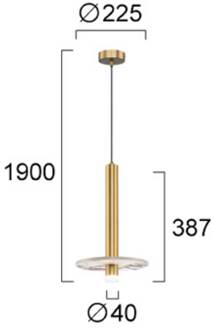 LED hanglamp Leandros goudkleurig Ø 40 cm kunststeen/metaal