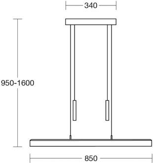 LED hanglamp Leonora, 85 cm, hout, dimbaar geolied eiken, mat nikkel geborsteld