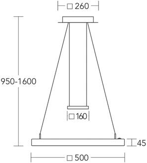 LED hanglamp Leonora, hout, 50 cm, dimbaar geolied eiken, mat nikkel geborsteld