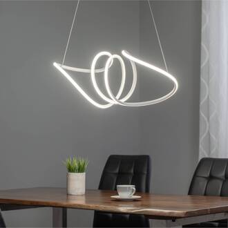 LED hanglamp Loca, kunststof, wit, 56 W, lengte 70 cm