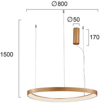 LED hanglamp Loop, goud, Ø 80 cm goud, wit