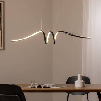 LED hanglamp Loop, metaal, zwart-chroom, 4.000 K