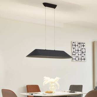LED hanglamp Lucande Naelle, zwart/grijs, vilt zwart, grijs