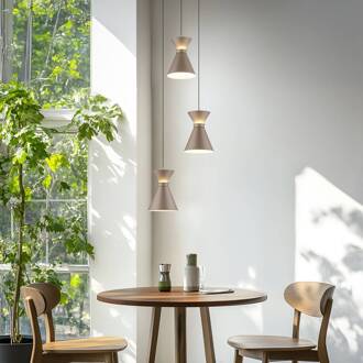 LED hanglamp LUK, 3-lamps, bruin, dimbaar lichtbruin