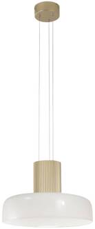 LED hanglamp Lunar, wit/goud, glas, CCT, dimbaar wit, mat goud