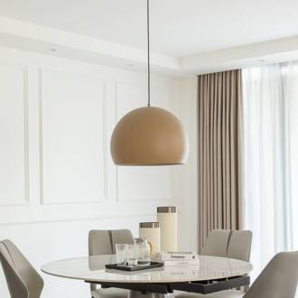 LED hanglamp Lythara, bruin, Ø 50 cm, aluminium lichtbruin