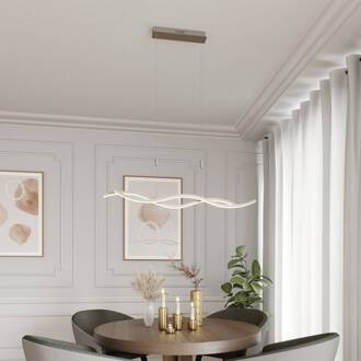 LED hanglamp Mairia, zilver, in hoogte verstelbaar aluminium