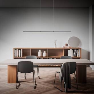 LED hanglamp Margita, lengte 118 cm, zwart mat zwart geanodiseerd