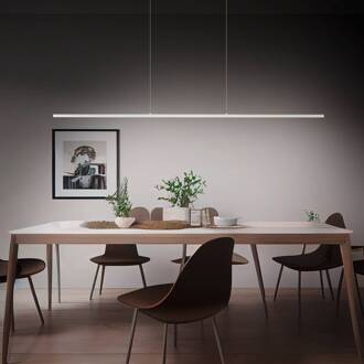 LED hanglamp Margita, lengte 148 cm, zilver zilver mat geanodiseerd