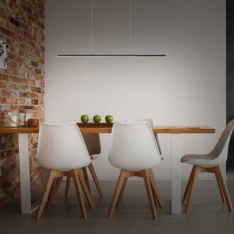 LED hanglamp Margita, lengte 88 cm, zwart mat zwart geanodiseerd