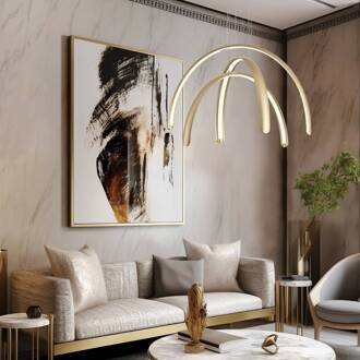 LED hanglamp Megan, lengte 60 cm, goudkleurig, 3-lamps.