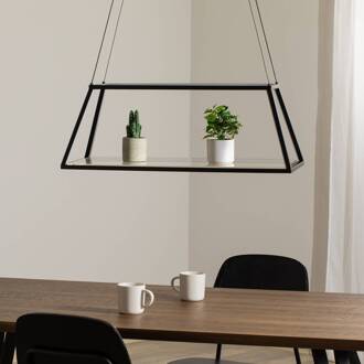 LED hanglamp Mensola, zwart, aluminium, 75 cm