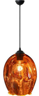 LED Hanglamp - Meteorum XL - Ovaal - Koper Glas - E27 Koperkleurig