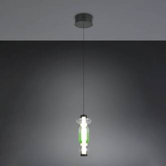 LED hanglamp Minerva, Ø 15 cm, kleurrijk, glas, CCT, dimbaar kleurrijk, zwart