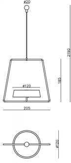 LED hanglamp Miram met accu, dimbaar, geel