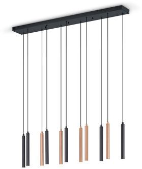 LED Hanglamp - Musterring Calina - 11 Lichtpunten van 3 Watt - Rechthoek - Dimbaar - Aanpasbare Lichtkleur - Hoogte Aanpasbaar - Geheugenfunctie - Nachtlamp - Mat Zwart - Metaal Zeer Warm Wit;Warm wit;Natuurlijk wit