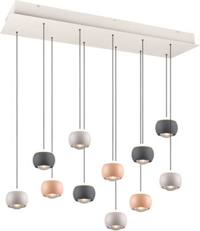 LED Hanglamp - Musterring Cannon - 11 Lichtpunten van 5 Watt - Rechthoek - Dimbaar - Aanpasbare Lichtkleur - Hoogte Aanpasbaar - Geheugenfunctie - Nachtlamp - Meerkleurig - Metaal Zeer Warm Wit;Warm wit;Natuurlijk wit