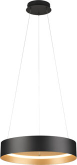 LED Hanglamp - Musterring Loop - 1 Lichtpunt van 38 Watt - Dimbaar - Aanpasbare Lichtkleur - Hoogte Aanpasbaar - Geheugenfunctie - Nachtlamp - AfstandsbedieningZwart/Goud - Metaal Zeer Warm Wit;Helder/Koud wit;Warm wit;Natuurlijk wit