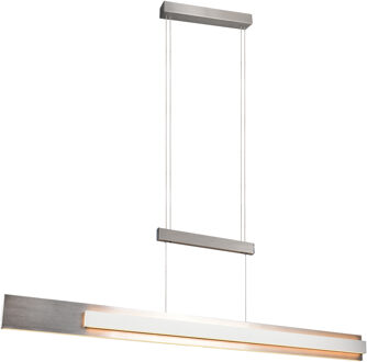 LED Hanglamp - Musterring Rivera - 1 Lichtpunt van 48 Watt - Dimbaar - Aanpasbare Lichtkleur - Hoogte Aanpasbaar - Afstandsbediening - Uitschuifbaar - Mat Nikkel - Metaal Zeer Warm Wit;Helder/Koud wit;Warm wit;Natuurlijk wit