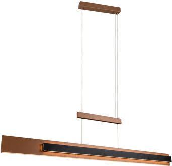 LED Hanglamp - Musterring Rivera - 1 Lichtpunt van 48 Watt - Dimbaar - Aanpasbare Lichtkleur - Hoogte Aanpasbaar - Afstandsbediening - Uitschuifbaar - Mokka - Metaal Zeer Warm Wit;Helder/Koud wit;Warm wit;Natuurlijk wit