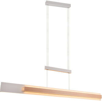 LED Hanglamp - Musterring Rivera - 1 Lichtpunt van 48 Watt - Dimbaar - Aanpasbare Lichtkleur - Hoogte Aanpasbaar - Afstandsbediening - Uitschuifbaar - Warm Grijs - Metaal Zeer Warm Wit;Helder/Koud wit;Warm wit;Natuurlijk wit