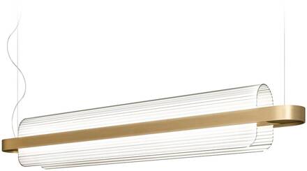 LED hanglamp Nami, messingkleurig, lengte 150 cm messing, wit