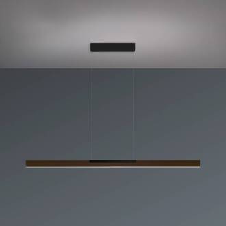 LED hanglamp Nano 2.0, lengte 140 cm, brons/zwart brons, zwart
