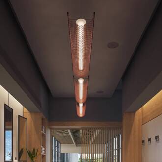 LED hanglamp Nans Balis S/140, bruin/rood, 140 cm bruin, rood