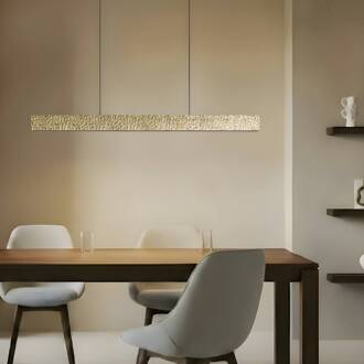 LED hanglamp Nivara, 117 cm, goud, metaal goud, zwart