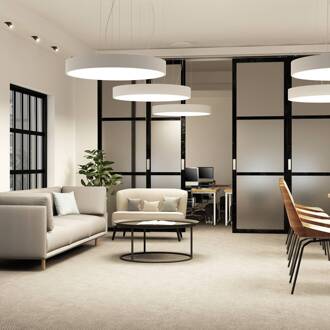 LED hanglamp Noabelle, Ø 80 cm, wit, metaal