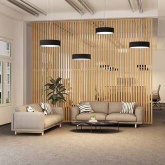 LED hanglamp Noabelle, zwart, 40 cm, metaal zwart, wit