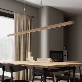 LED hanglamp Nora, eiken natuur, lengte 158 cm eiken naturel, nikkel mat