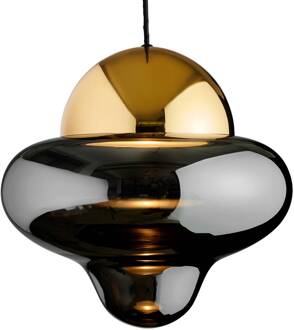 LED hanglamp Nutty XL, rookgrijs / goudkleurig, Ø 30 cm rookgrijs, goud