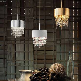 LED hanglamp Olà S2 15, Ø15cm bladzilver/helder bladzilver, helder